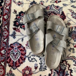 Gray Suede Birkenstocks 39